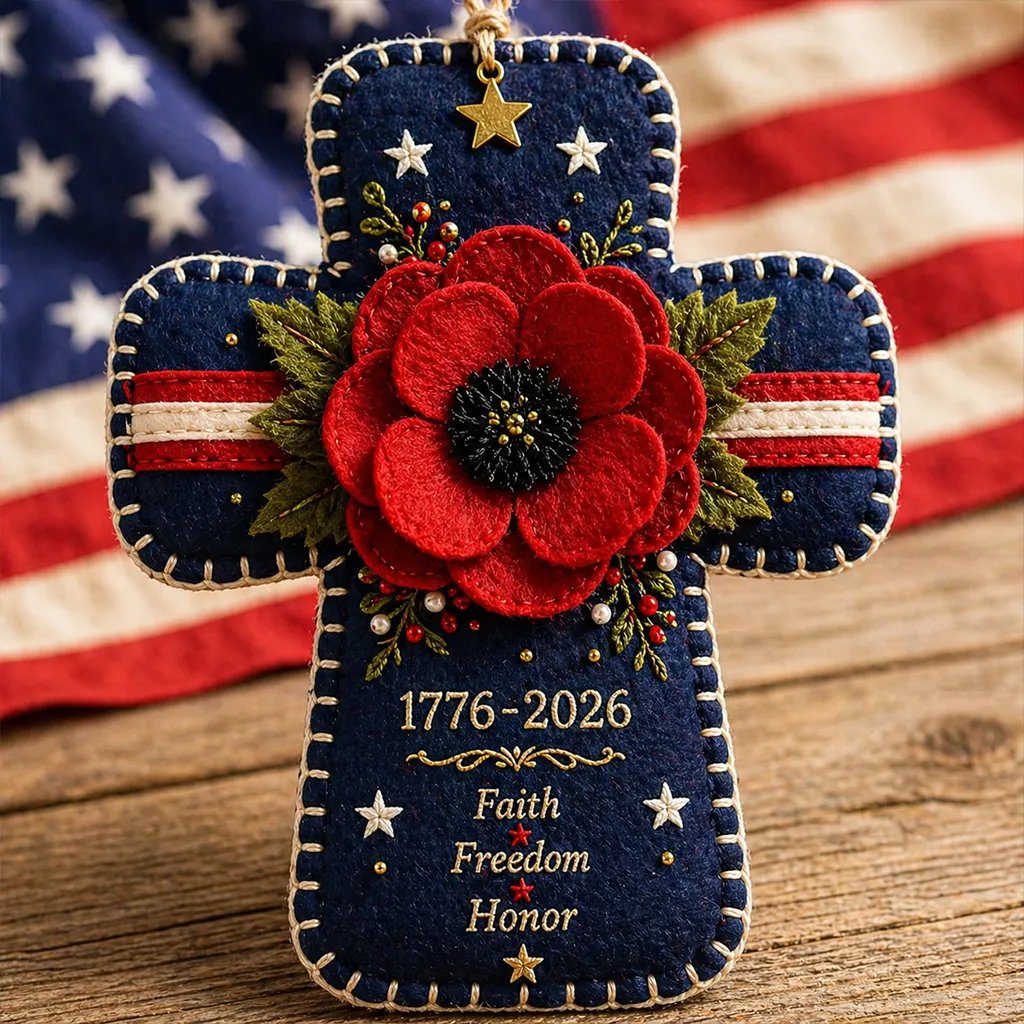 ✝️DIY Patriotic Poppy Cross Ornament Kit