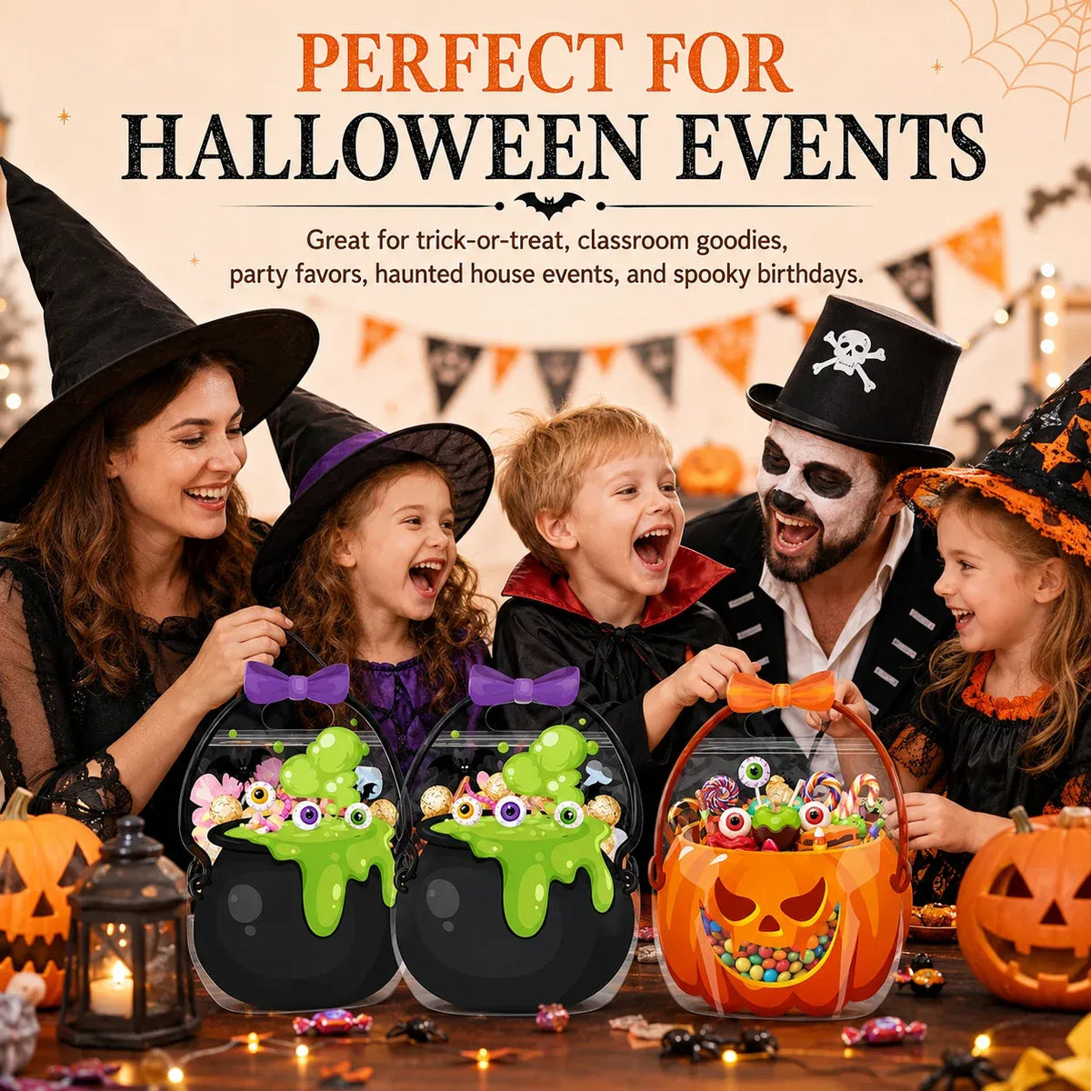 🎃Halloween Bags Plastic Halloween Goodie Bags