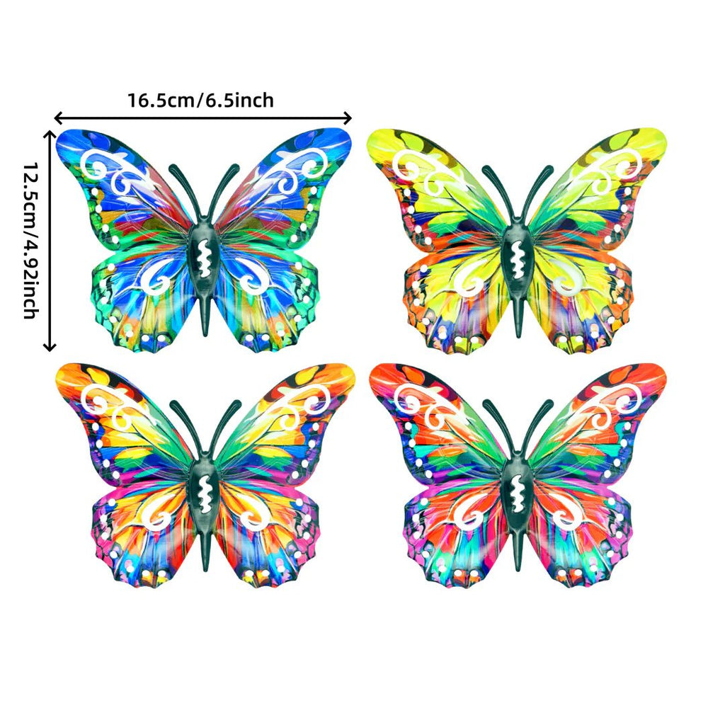 A complete set! 4PcsButterfly Metal WallDecor