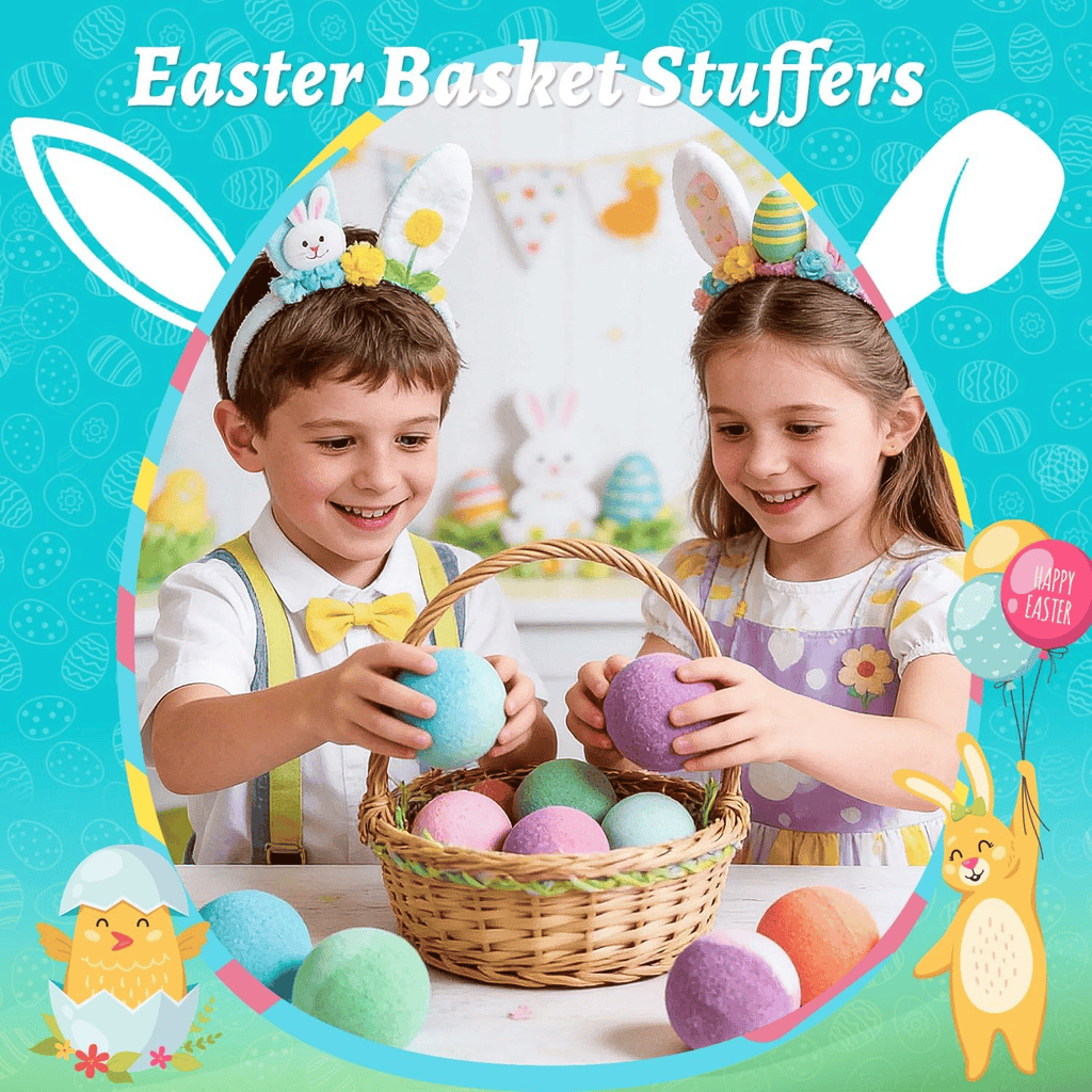 🛁 Natural Bath Bombs for Kids with Mega Bubbles & Surprise Inside 🥚