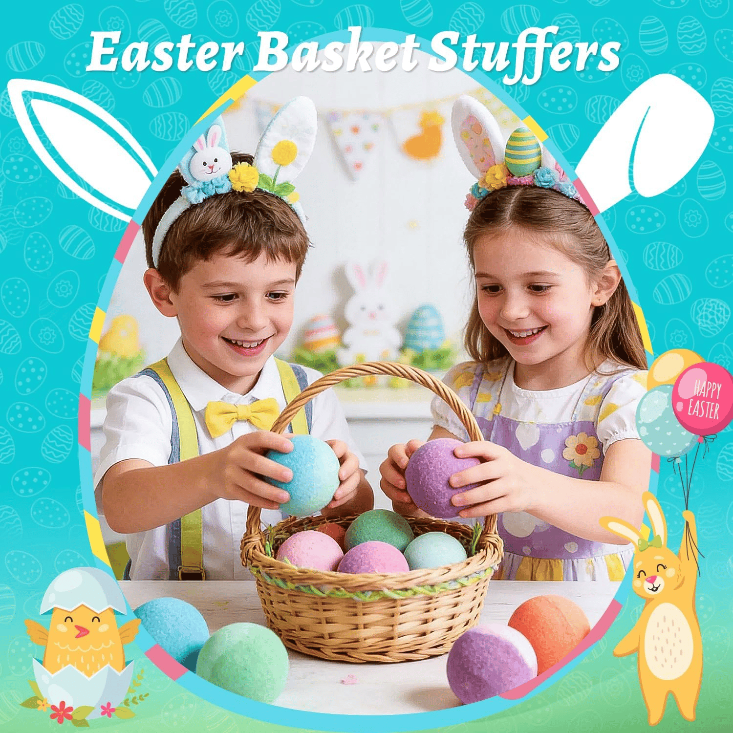 🛁 Natural Bath Bombs for Kids with Mega Bubbles & Surprise Inside 🥚
