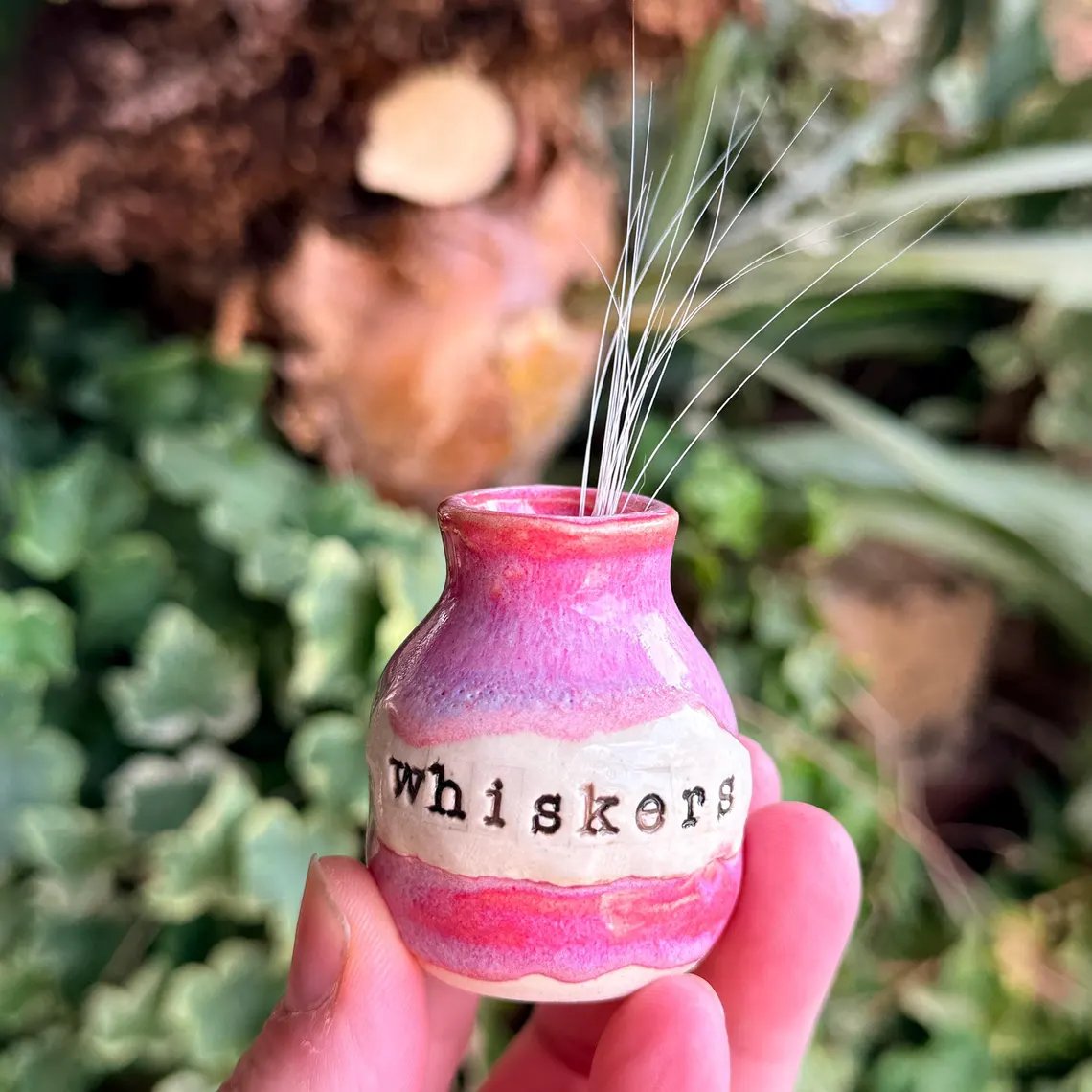 Hand-Thrown Whiskers Keepsake Vase