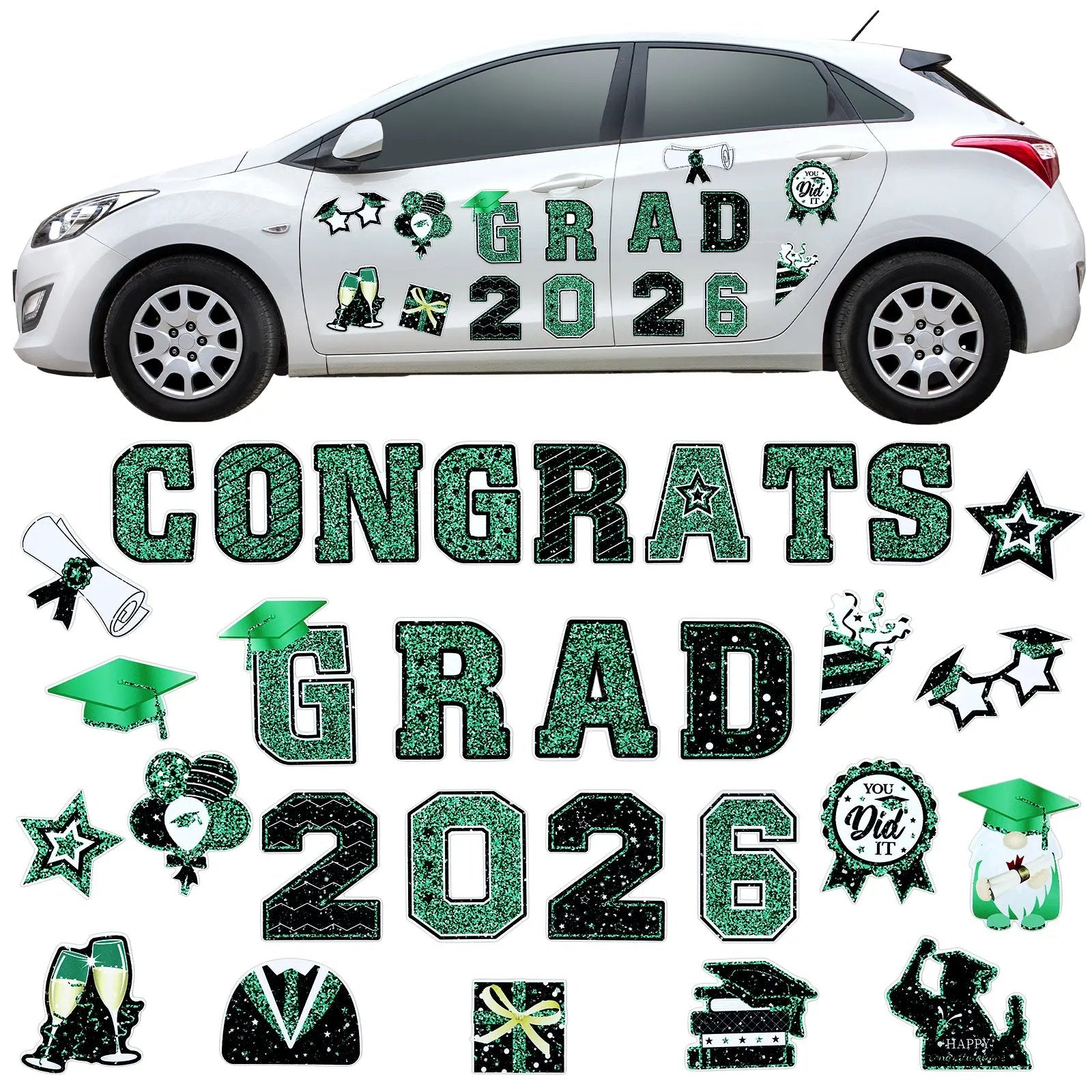 2026 Grad Magnets – 30Pcs Set for Celebration Decor🧲(Cars, Fridges & More)