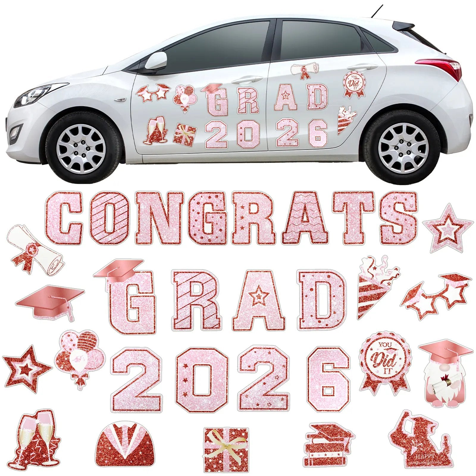 2026 Grad Magnets – 30Pcs Set for Celebration Decor🧲(Cars, Fridges & More)