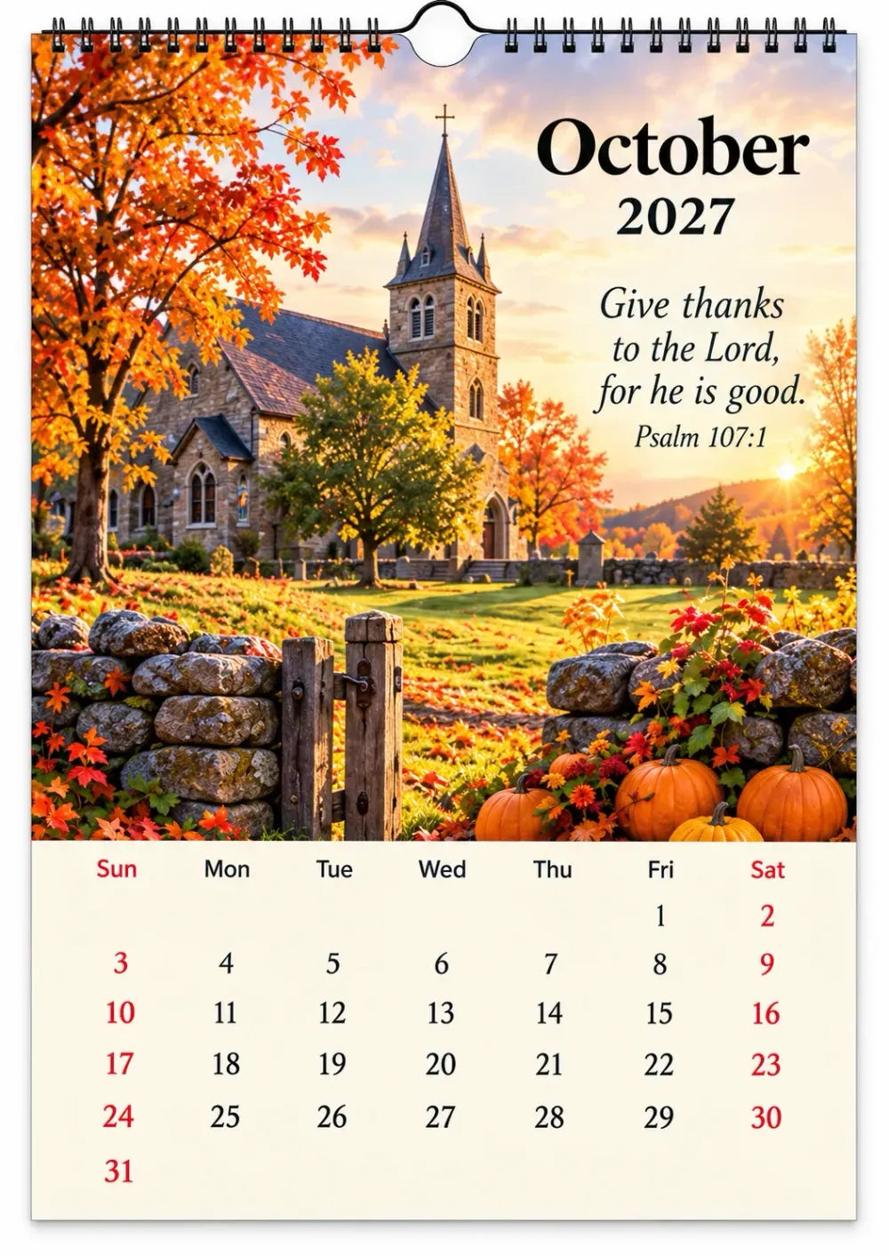 ✝️ 2027 Seasons of Faith Wall Calendar | 12 Months of Christian-Inspired Artwork, Peaceful Countryside Scenes & Shepherd Imagery for Home, Prayer Spaces & Meaningful Gifts 🌿