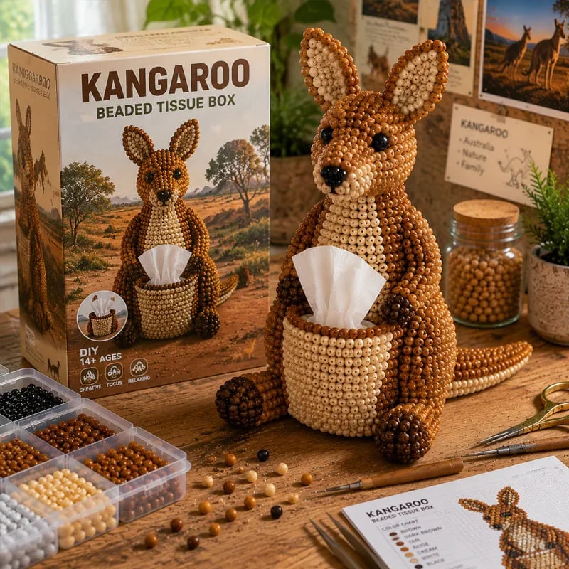 🦘 Beaded Animal Tissue Box DIY Kit