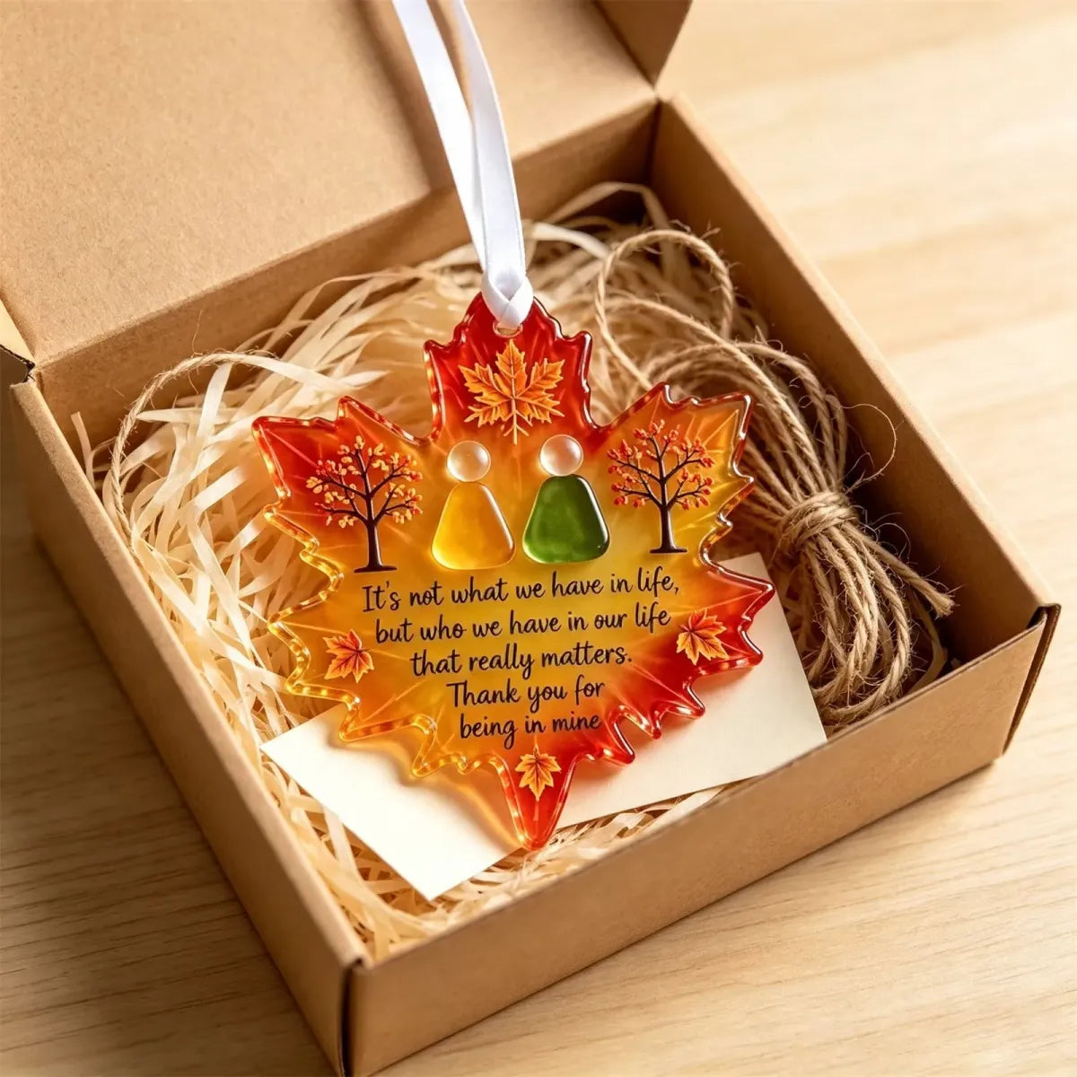Maple Leaf Friendship Sea Glass Keepsake