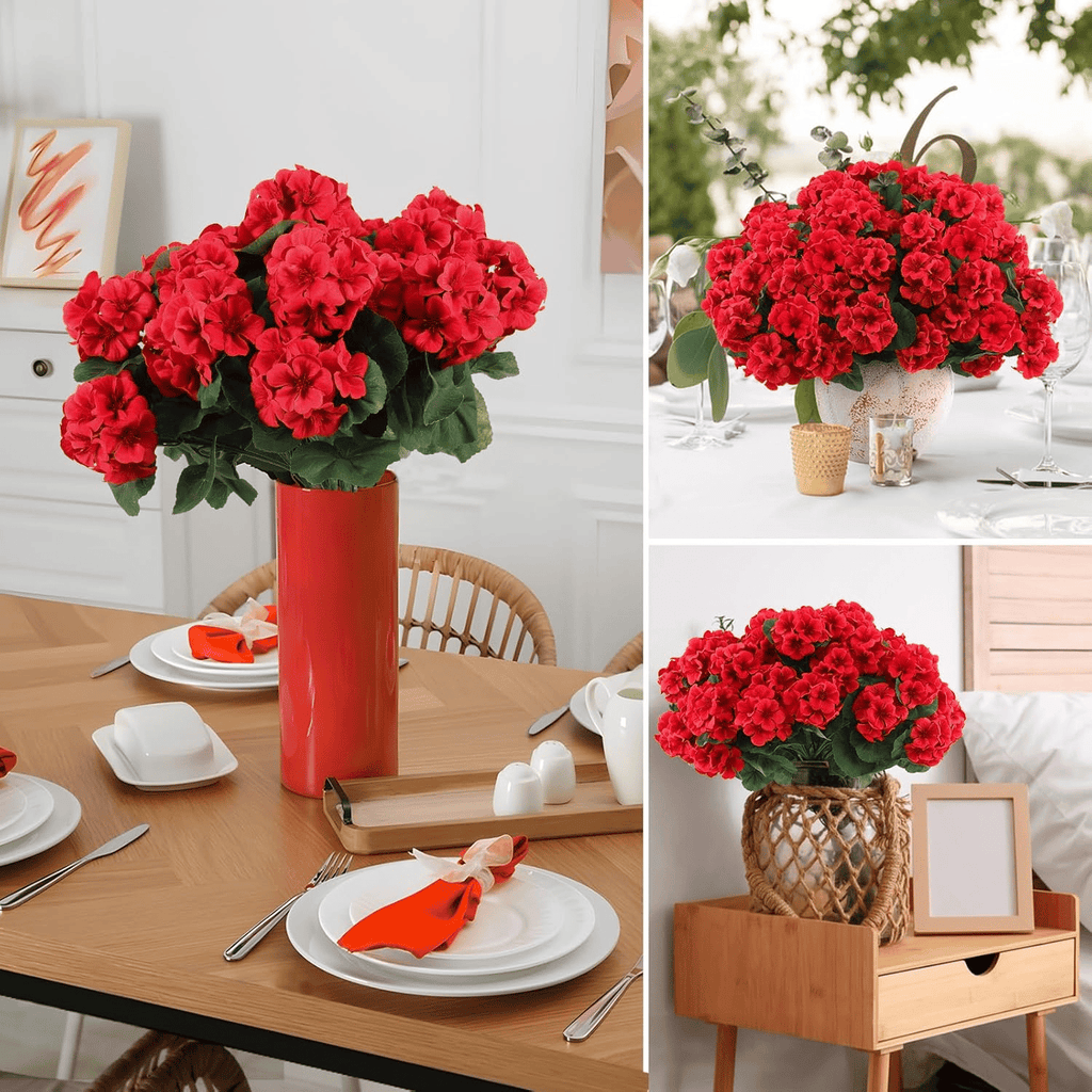 🌸 Lush, UV-Resistant Artificial Geraniums