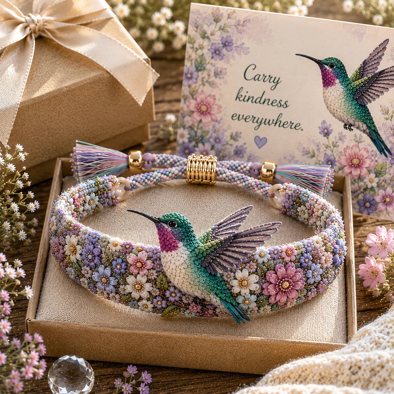 💙Handmade Bird Embroidered Bracelet Collection