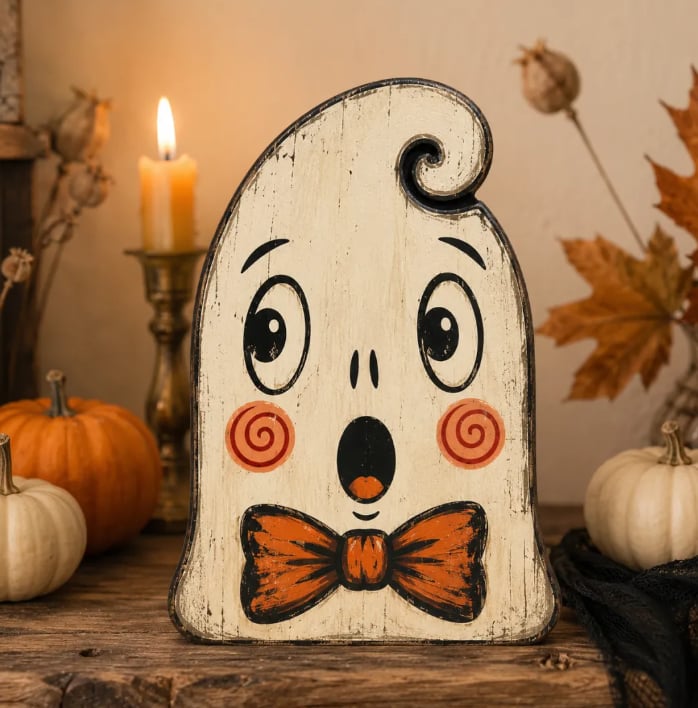 🎃Handmade Vintage Halloween Wooden Character Tabletop Decor