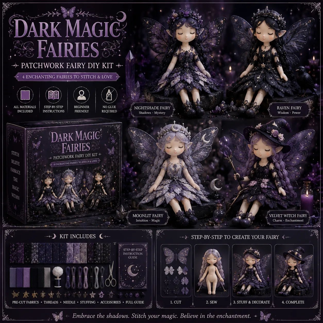 🧚A Fairy Tale You Can Stitch – DIY Patchwork Fairy Doll Collection🧵