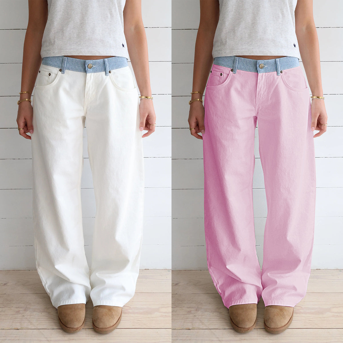 Adjustable Wide Leg Jeans (Buy 2 Free Shipping)