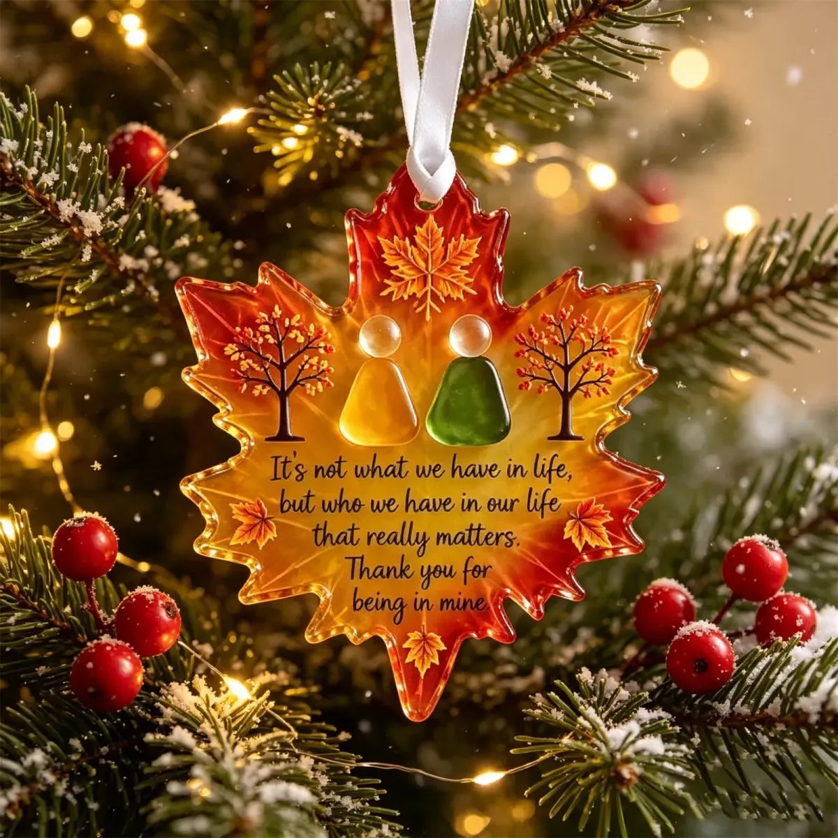 Maple Leaf Friendship Sea Glass Keepsake