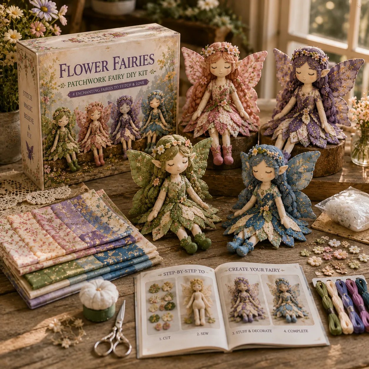 🧚A Fairy Tale You Can Stitch – DIY Patchwork Fairy Doll Collection🧵
