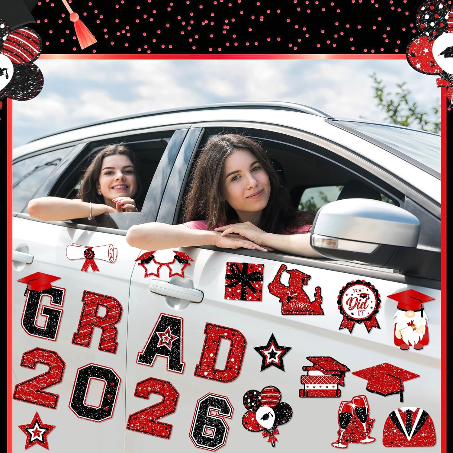 2026 Grad Magnets – 30Pcs Set for Celebration Decor🧲(Cars, Fridges & More)