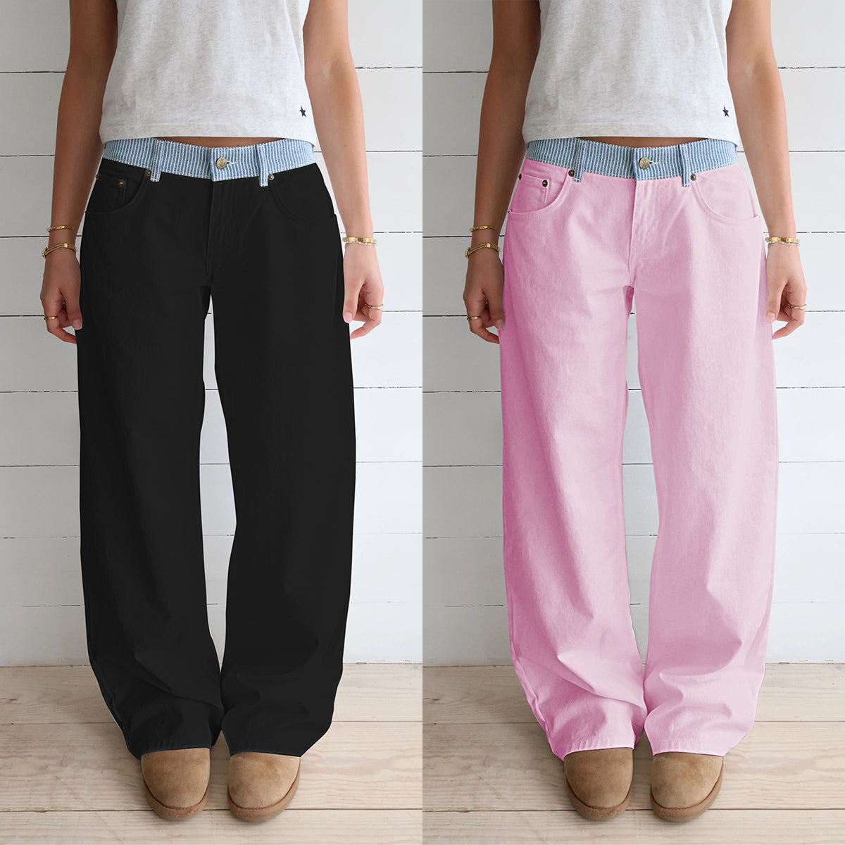 Adjustable Wide Leg Jeans (Buy 2 Free Shipping)