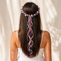 Sparkling Americana Star Crown with Flowing Ribbons 🇺🇸✨ | Patriotic Hair Accessory