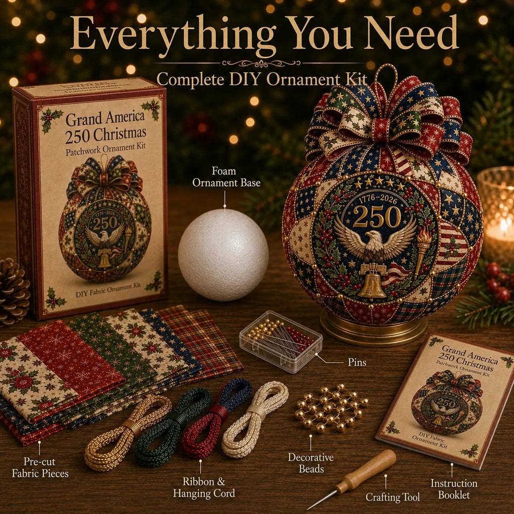 ❤️Beginner-Friendly🎄 USA 250th Anniversary Christmas Patchwork Ornament DIY Kit