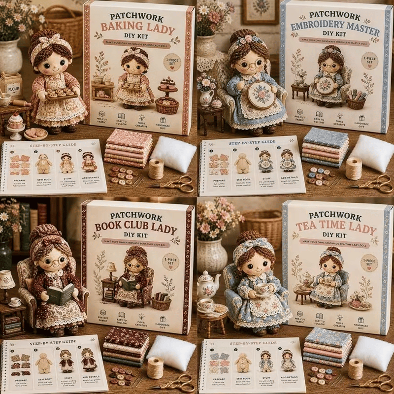 🧵Patchwork DIY Doll Kits – Handmade Fun & Creativity