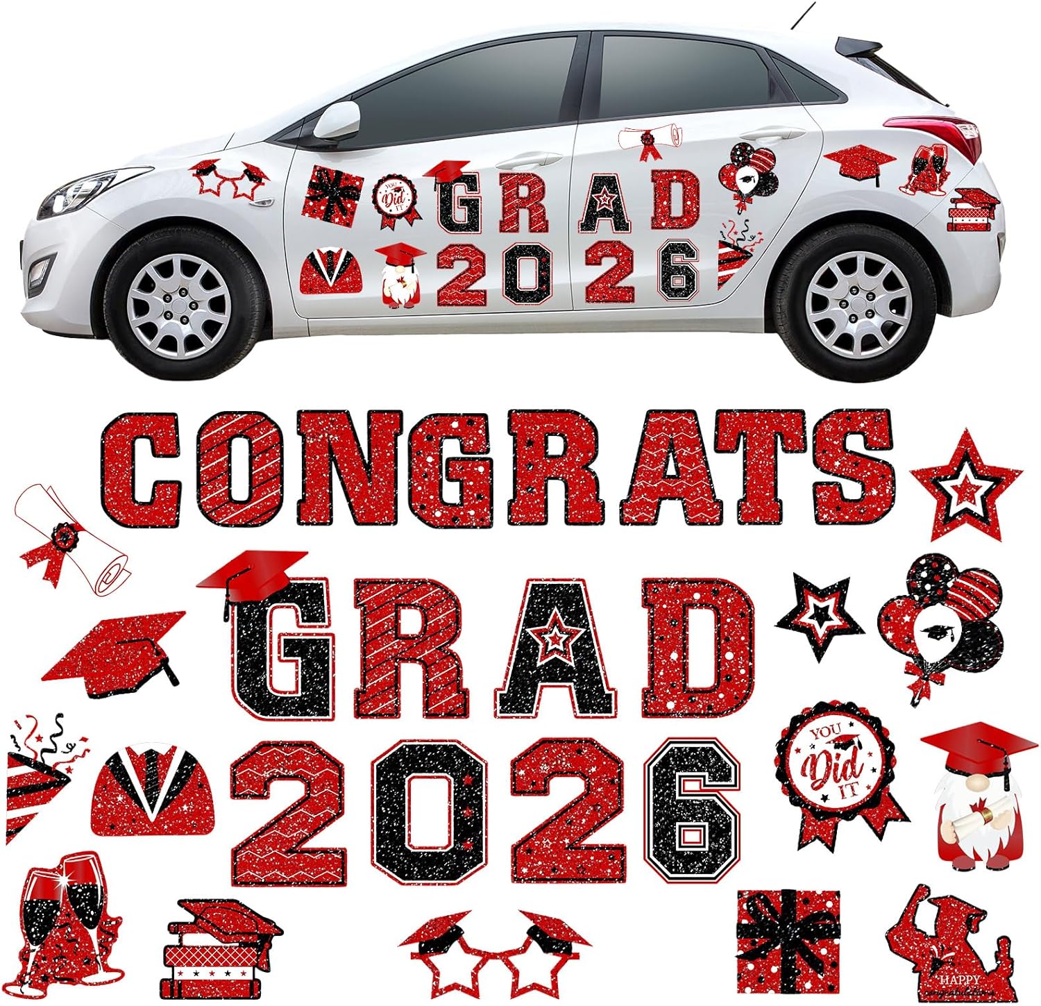 2026 Grad Magnets – 30Pcs Set for Celebration Decor🧲(Cars, Fridges & More)
