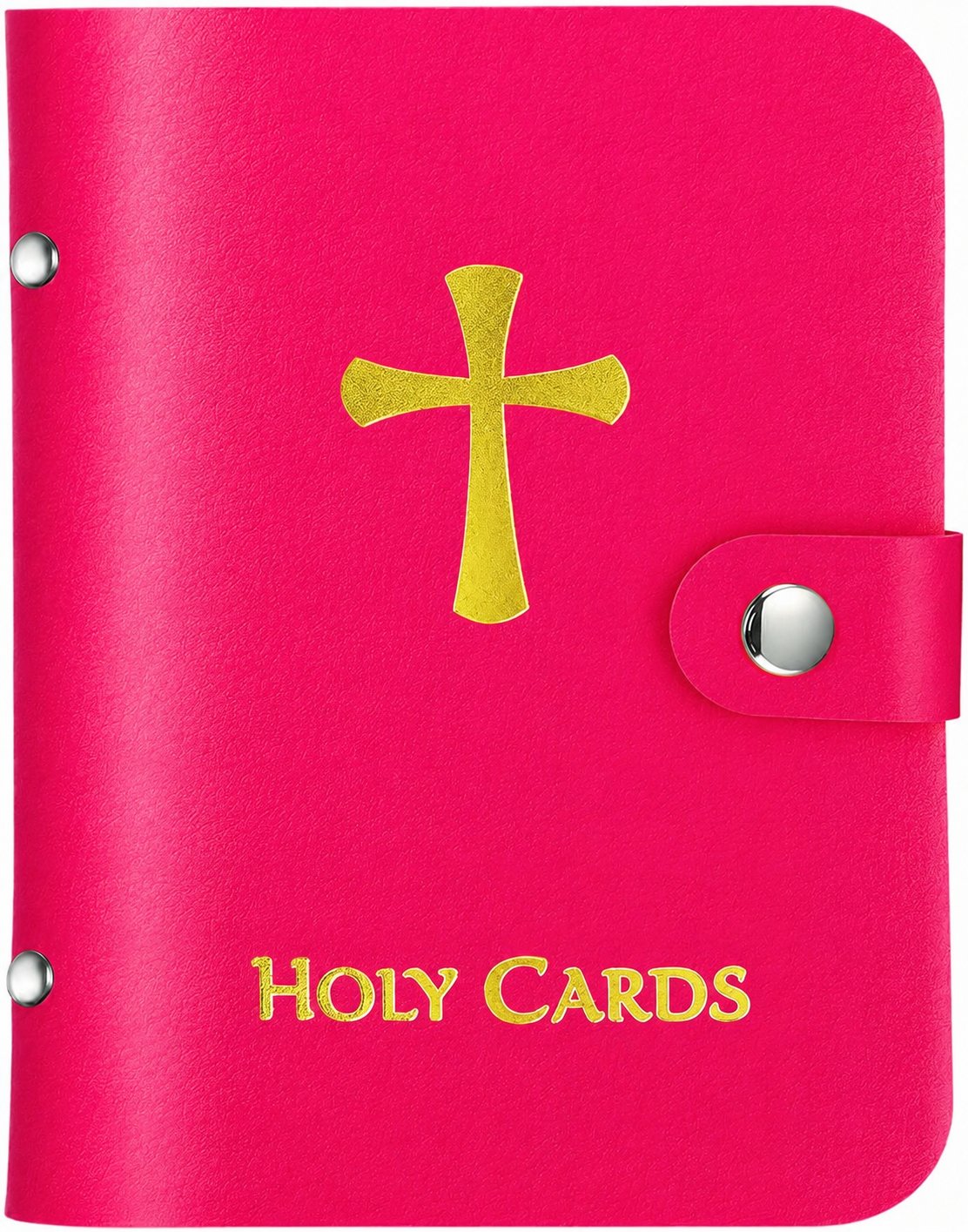 ✝️ Catholic Genuine Leather Holy Card Holder – Pocket Prayer Card Organizer with Snap Closure