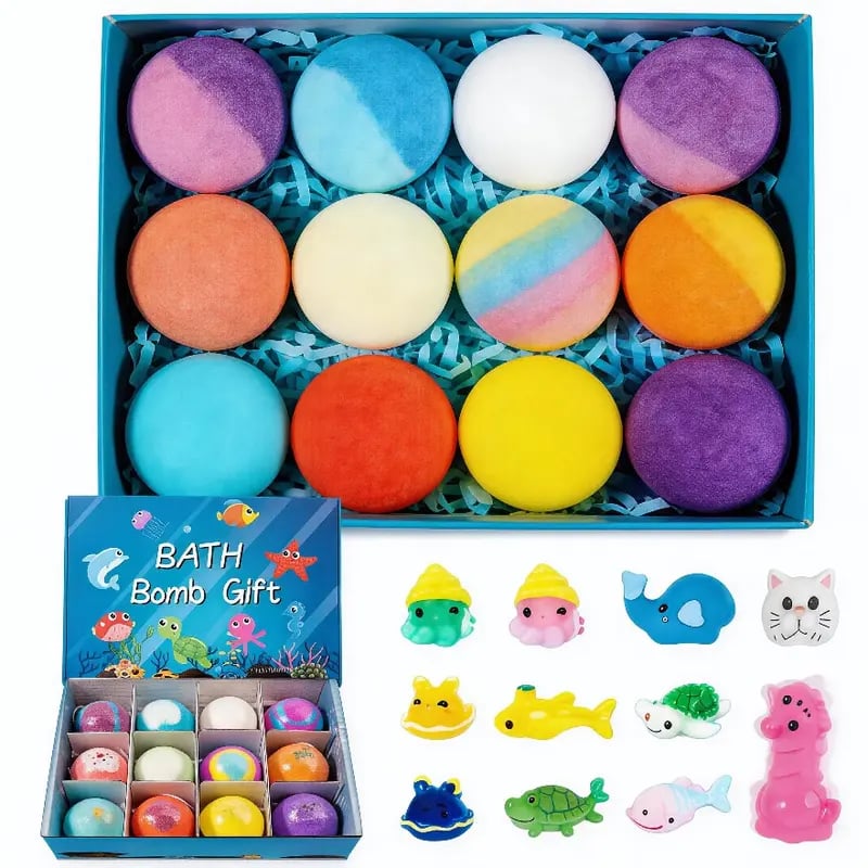 🛁 Natural Bath Bombs for Kids with Mega Bubbles & Surprise Inside 🥚