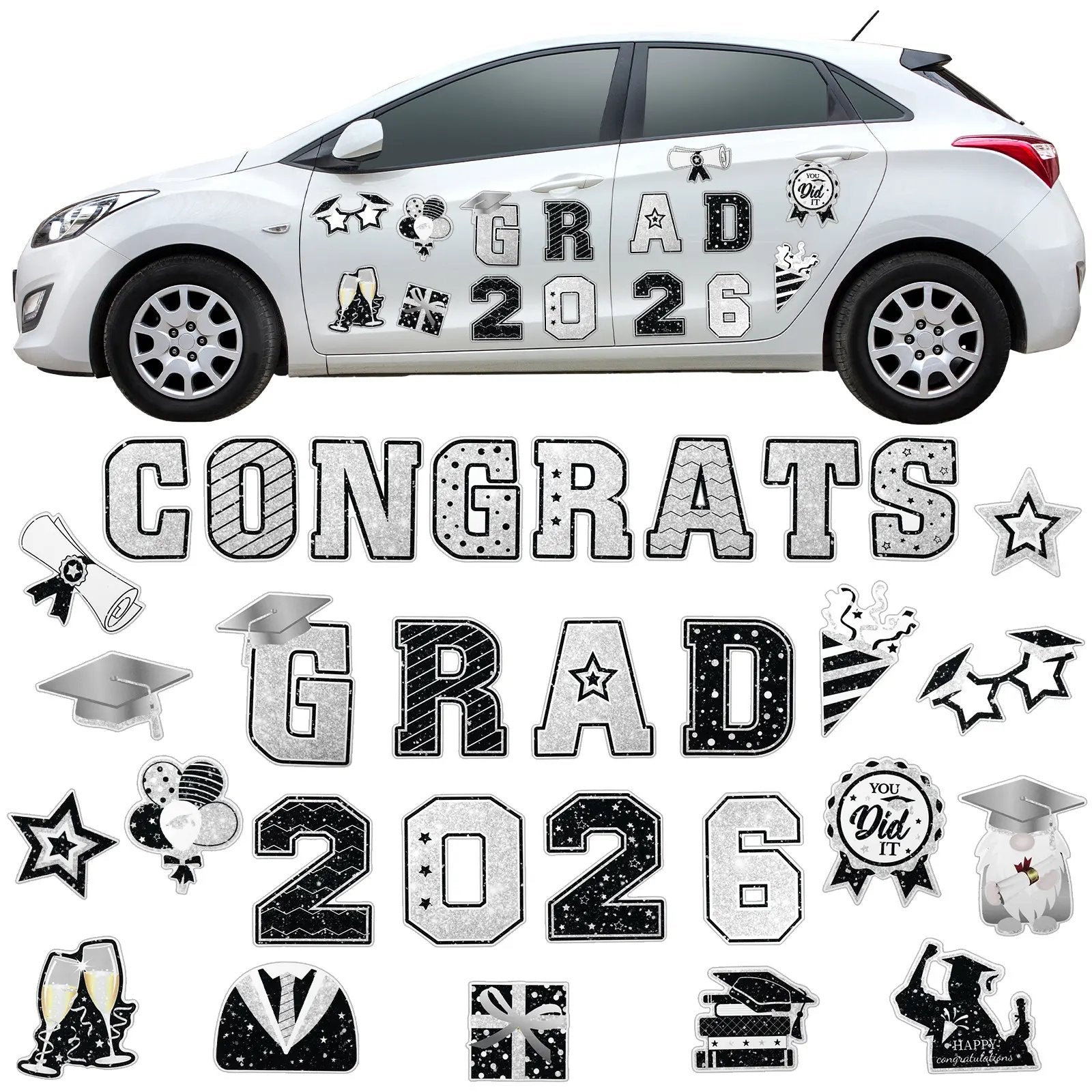 2026 Grad Magnets – 30Pcs Set for Celebration Decor🧲(Cars, Fridges & More)