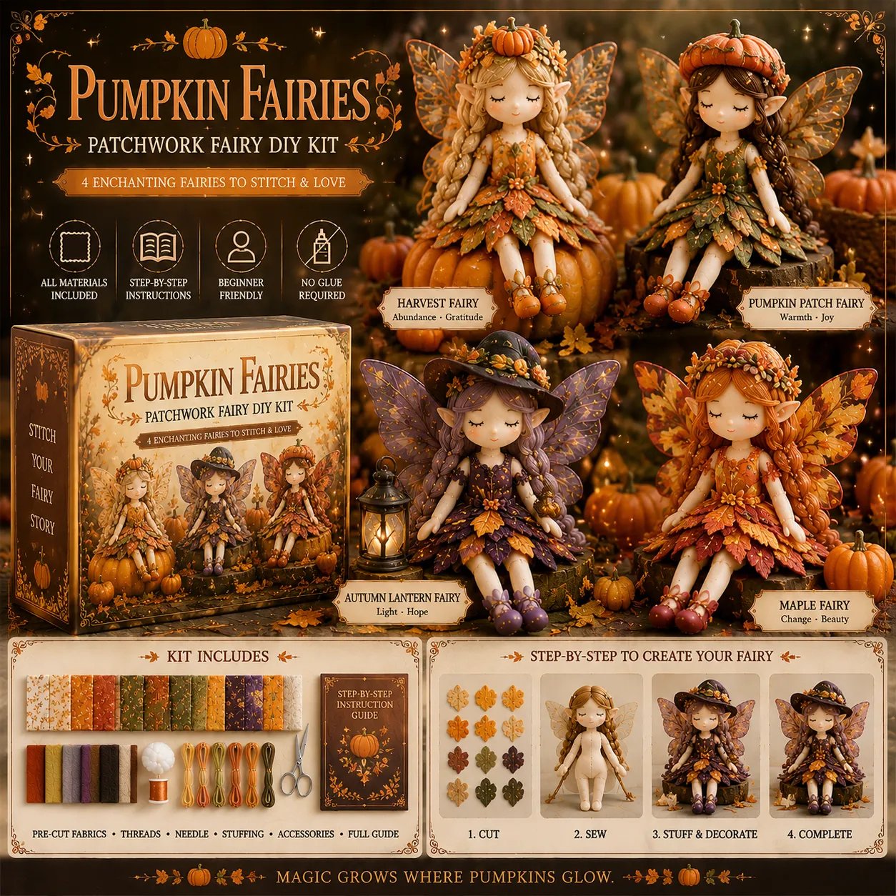 🧚A Fairy Tale You Can Stitch – DIY Patchwork Fairy Doll Collection🧵