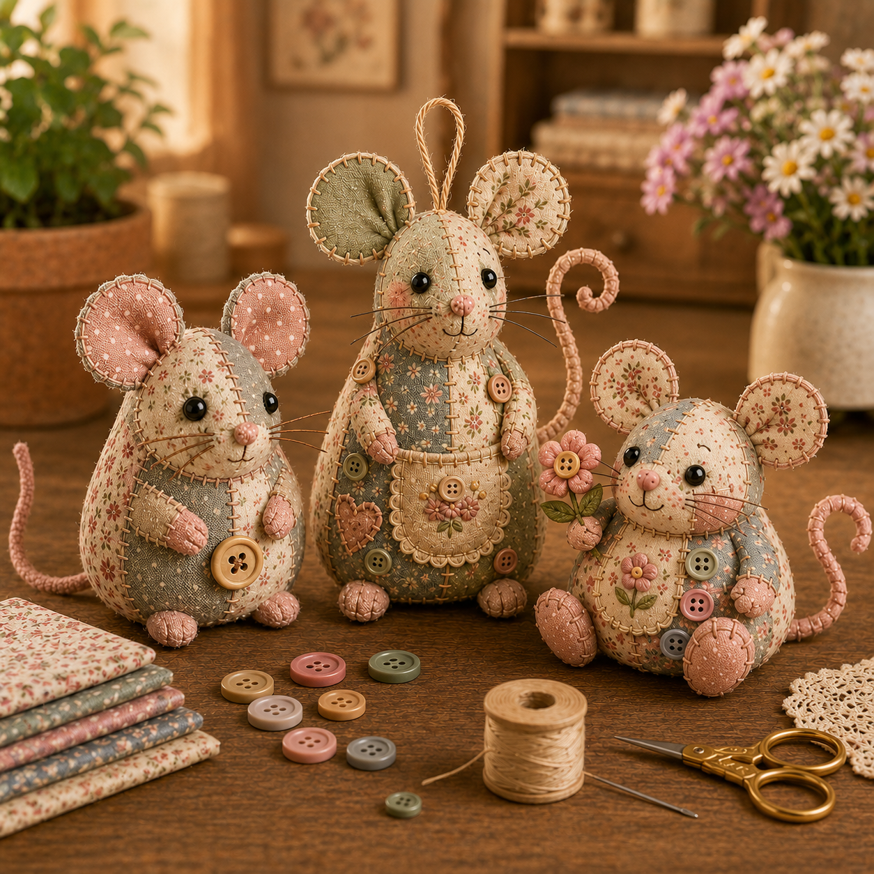🧵 Patchwork Mouse DIY Kit