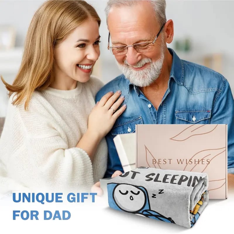 🔥Dad Is Not Sleeping Funny Flannel Blanket