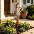Copper Calla Lily Garden Stake with Bells – Elegant Outdoor Chime Decor 🌿