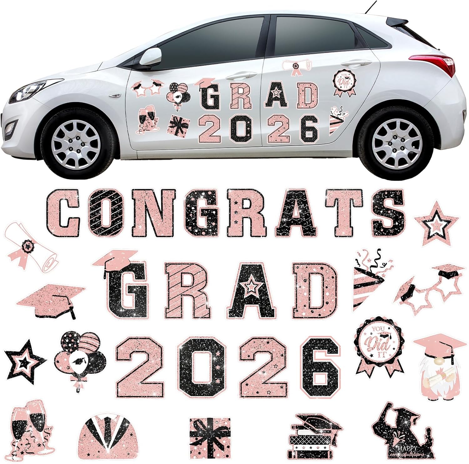2026 Grad Magnets – 30Pcs Set for Celebration Decor🧲(Cars, Fridges & More)