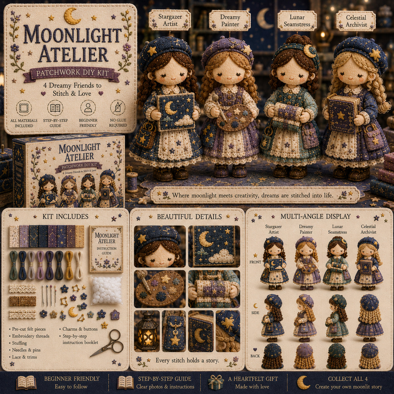 🧵 Tiny Worlds Collection – Patchwork DIY Kit Series