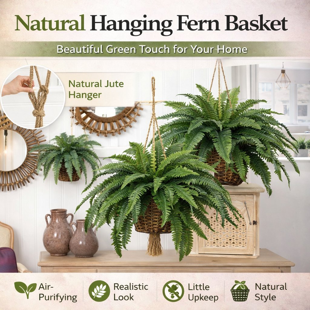 Artificial Hanging Fernplant-Effortless Greemery For Home&Garden