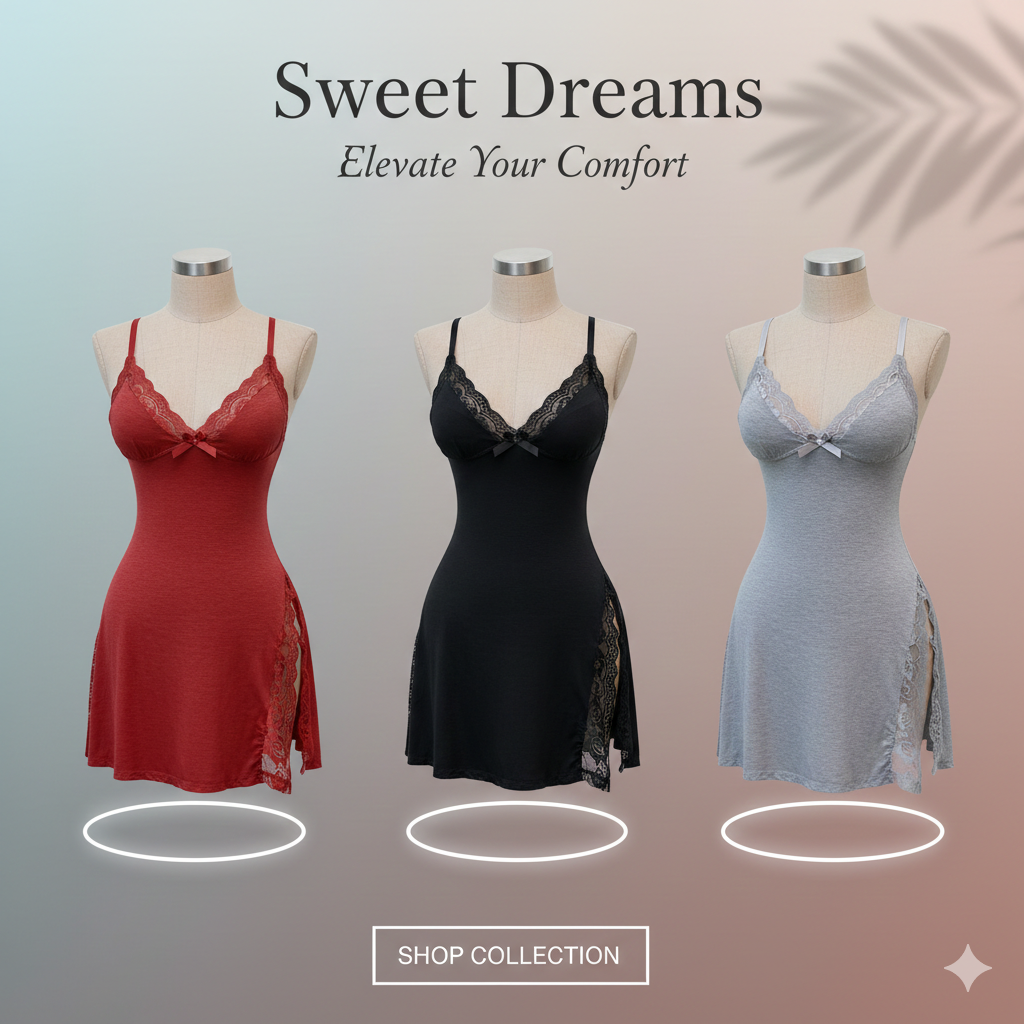 NightMuse💋Lace V-Neck Nightgown