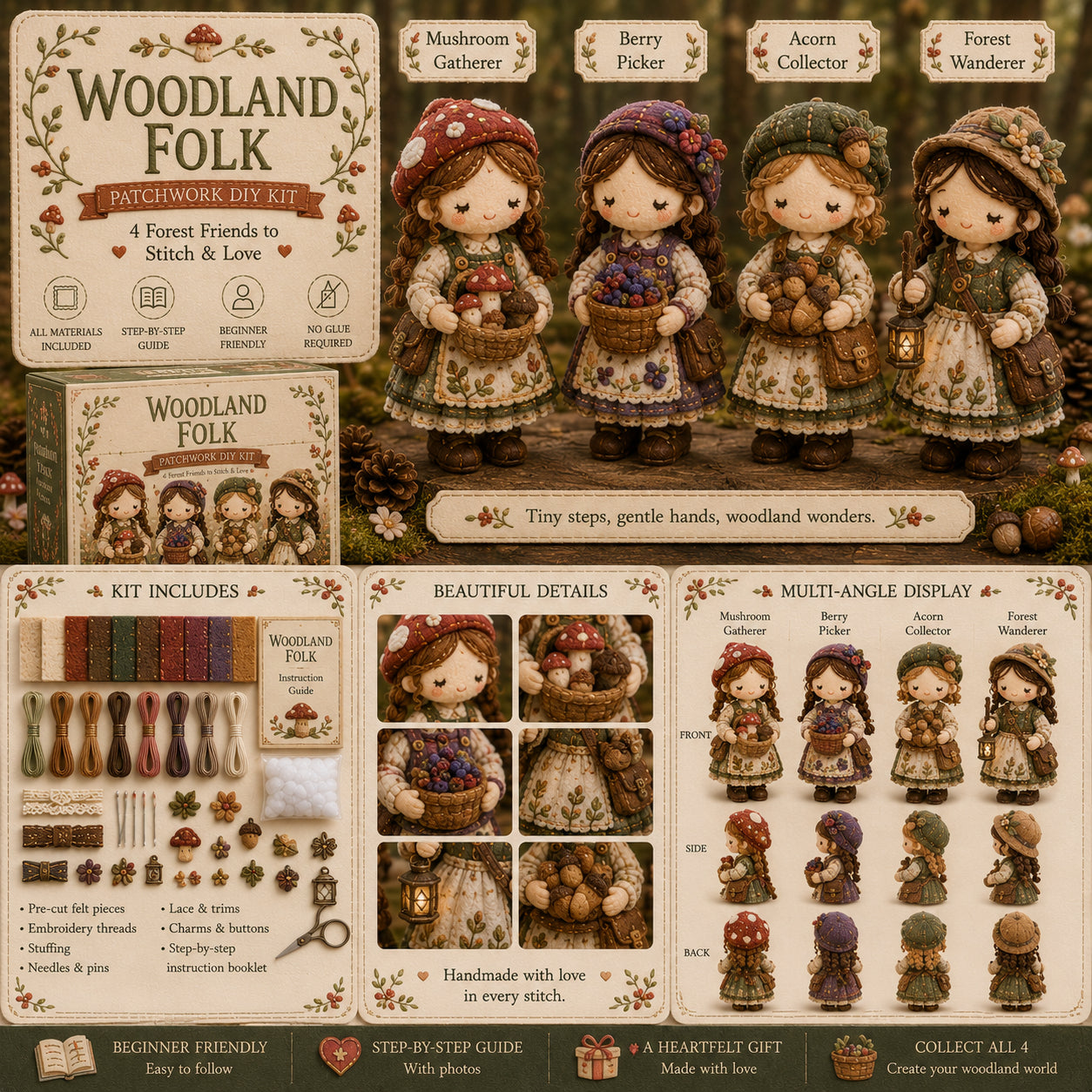 🧵 Tiny Worlds Collection – Patchwork DIY Kit Series
