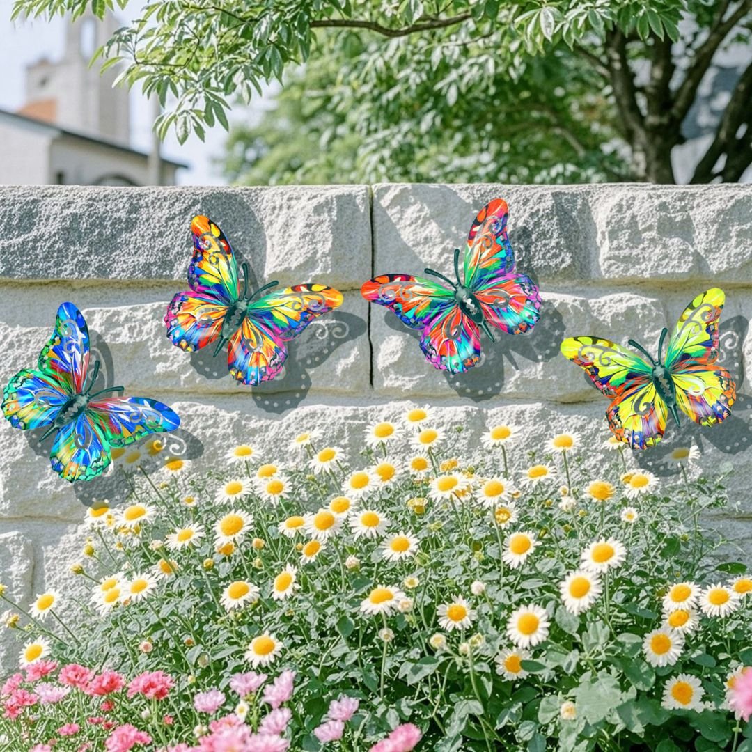 A complete set! 4PcsButterfly Metal WallDecor