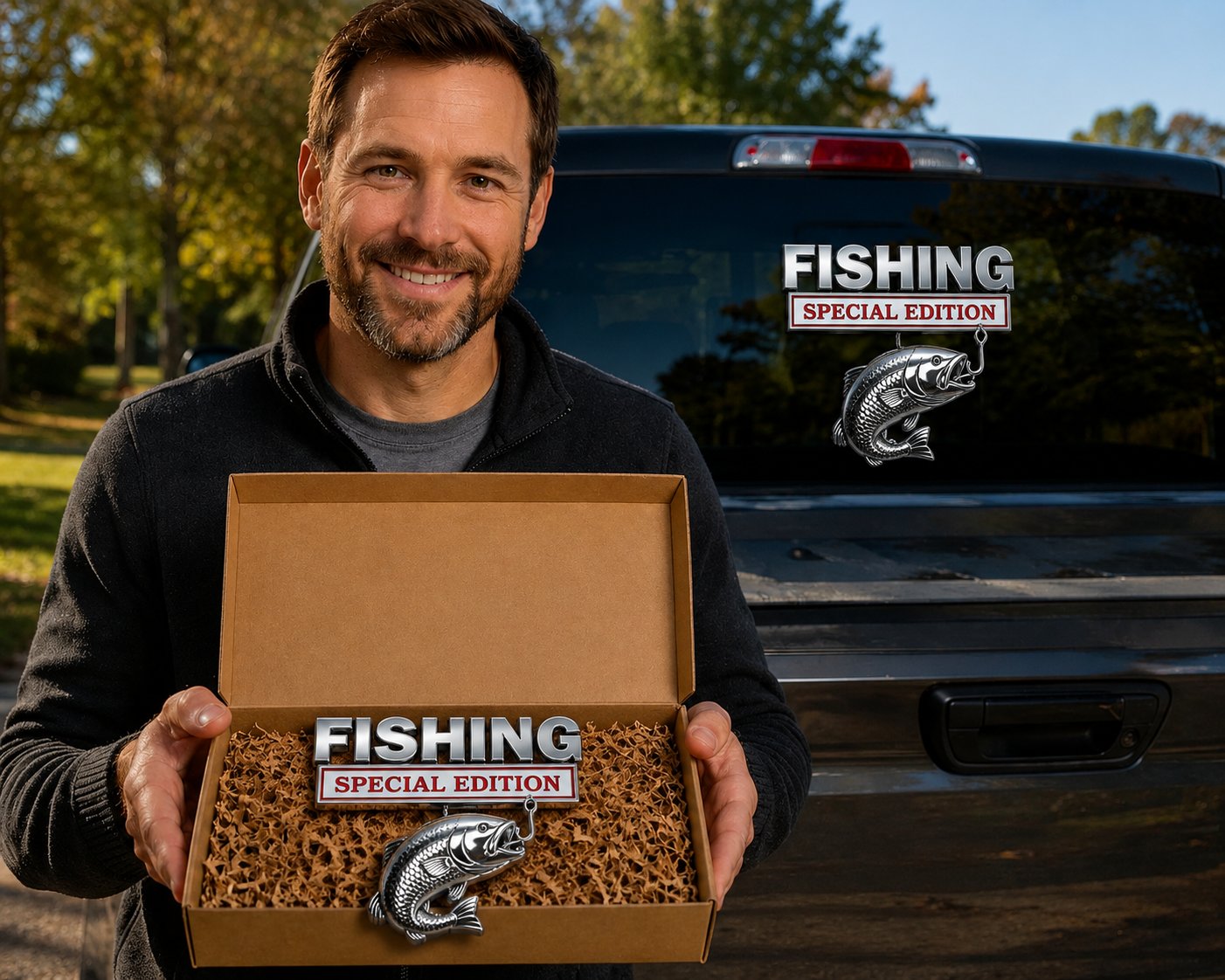 🎣 Fishing Special Edition™ Premium 3D Metal Vehicle Emblem Badge