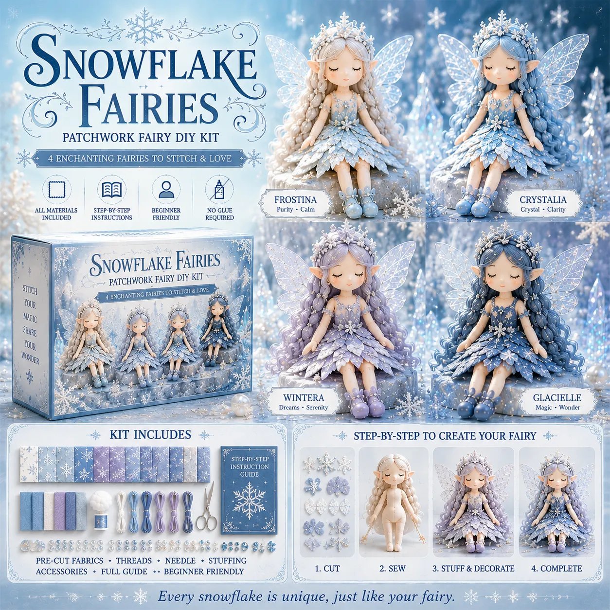 🧚A Fairy Tale You Can Stitch – DIY Patchwork Fairy Doll Collection🧵