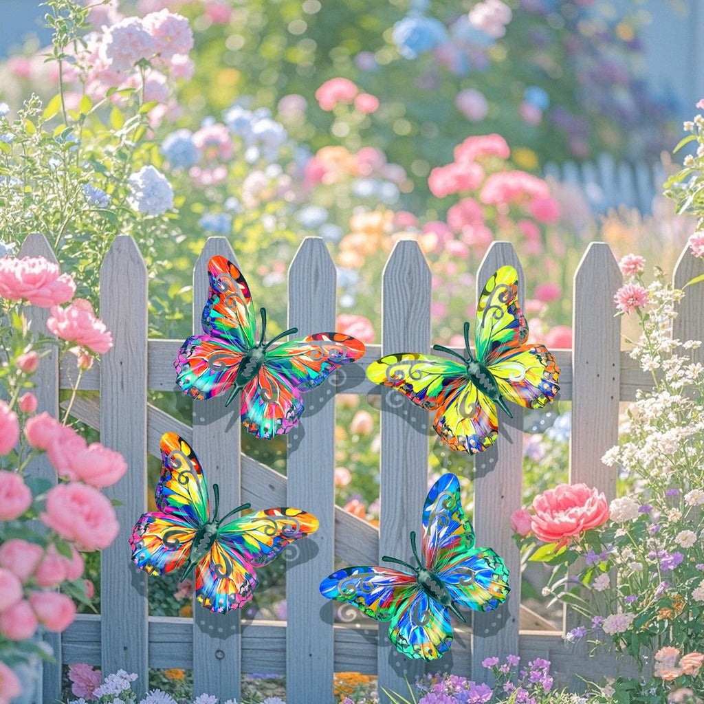 A complete set! 4PcsButterfly Metal WallDecor