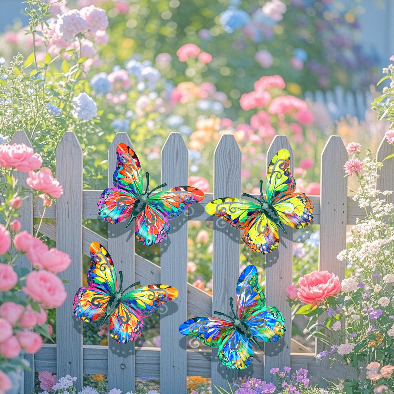 A complete set! 4PcsButterfly Metal WallDecor