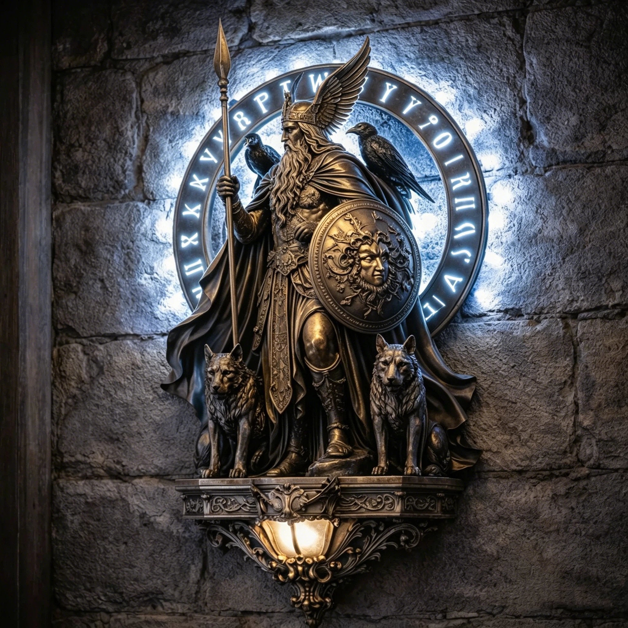 Odin Wall Lamp – The Allfather’s Watchful Light🛡️