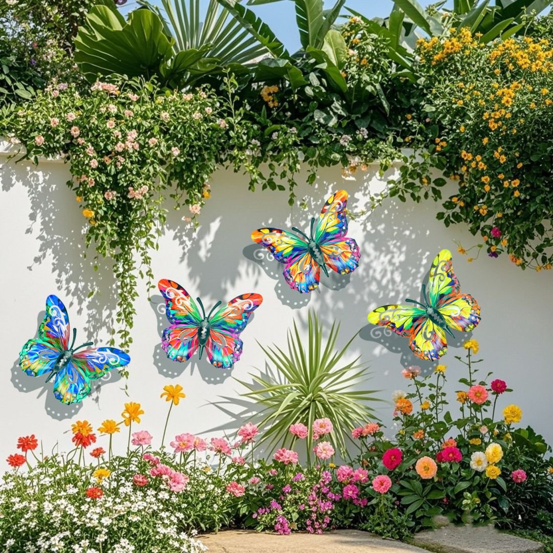 A complete set! 4PcsButterfly Metal WallDecor