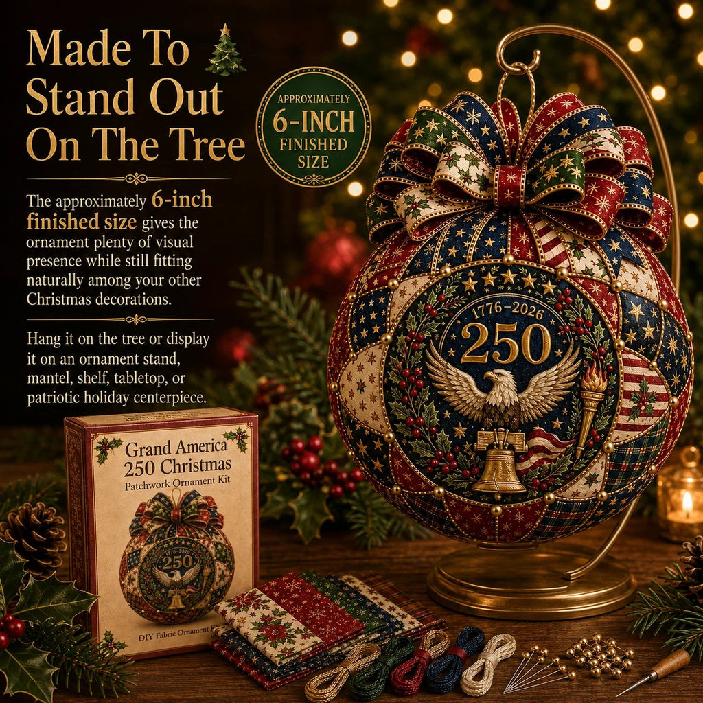 ❤️Beginner-Friendly🎄 USA 250th Anniversary Christmas Patchwork Ornament DIY Kit