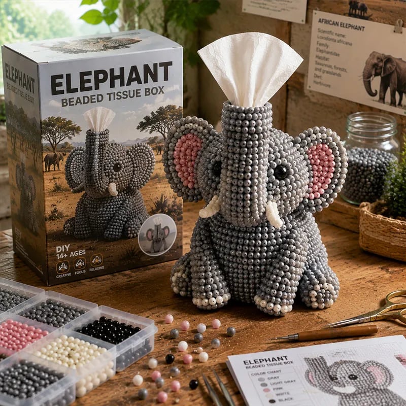 🦘 Beaded Animal Tissue Box DIY Kit