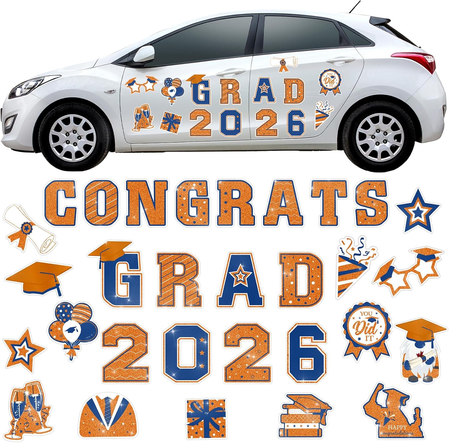 2026 Grad Magnets – 30Pcs Set for Celebration Decor🧲(Cars, Fridges & More)