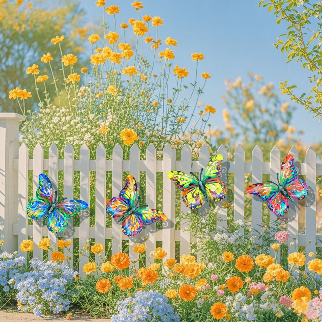 A complete set! 4PcsButterfly Metal WallDecor