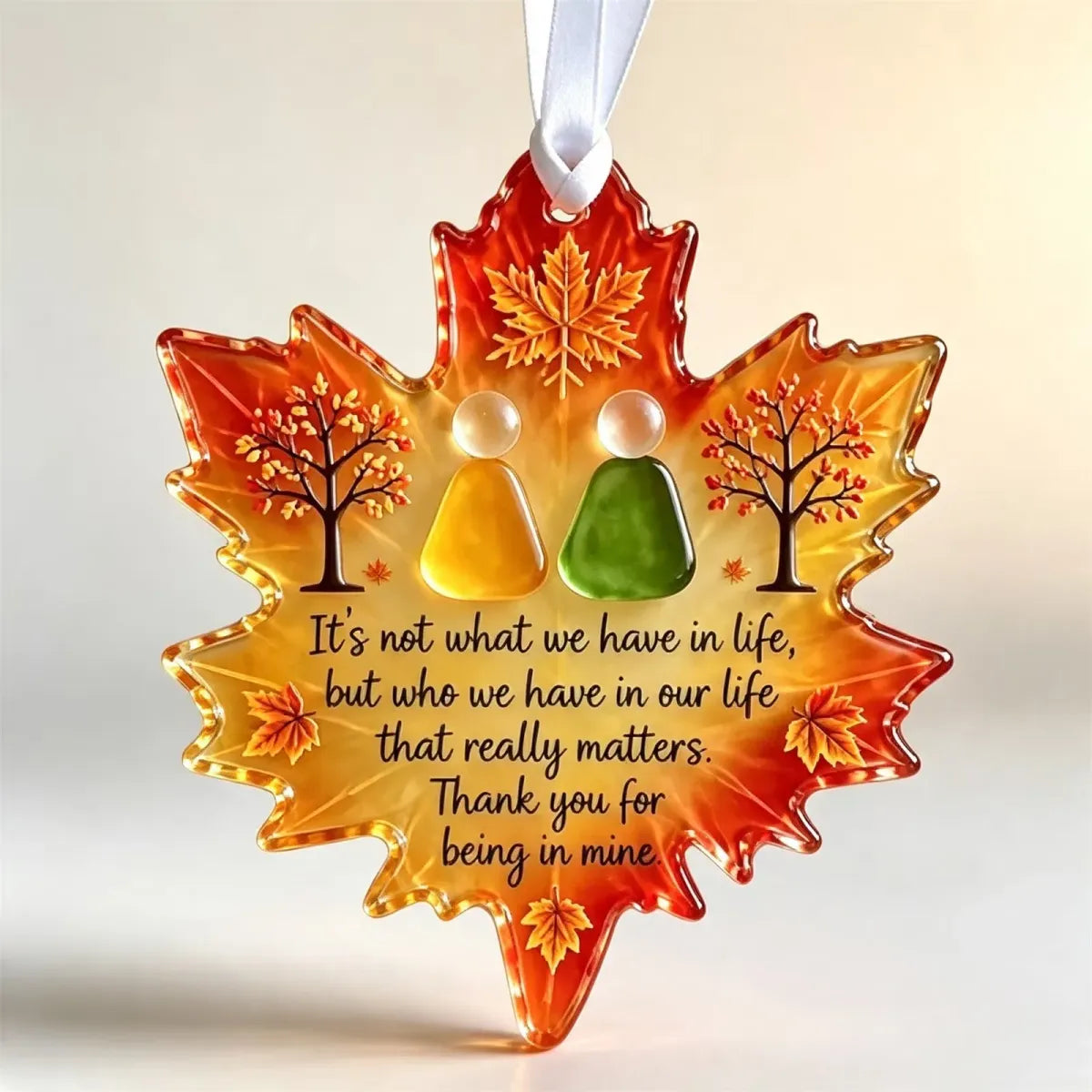 Maple Leaf Friendship Sea Glass Keepsake
