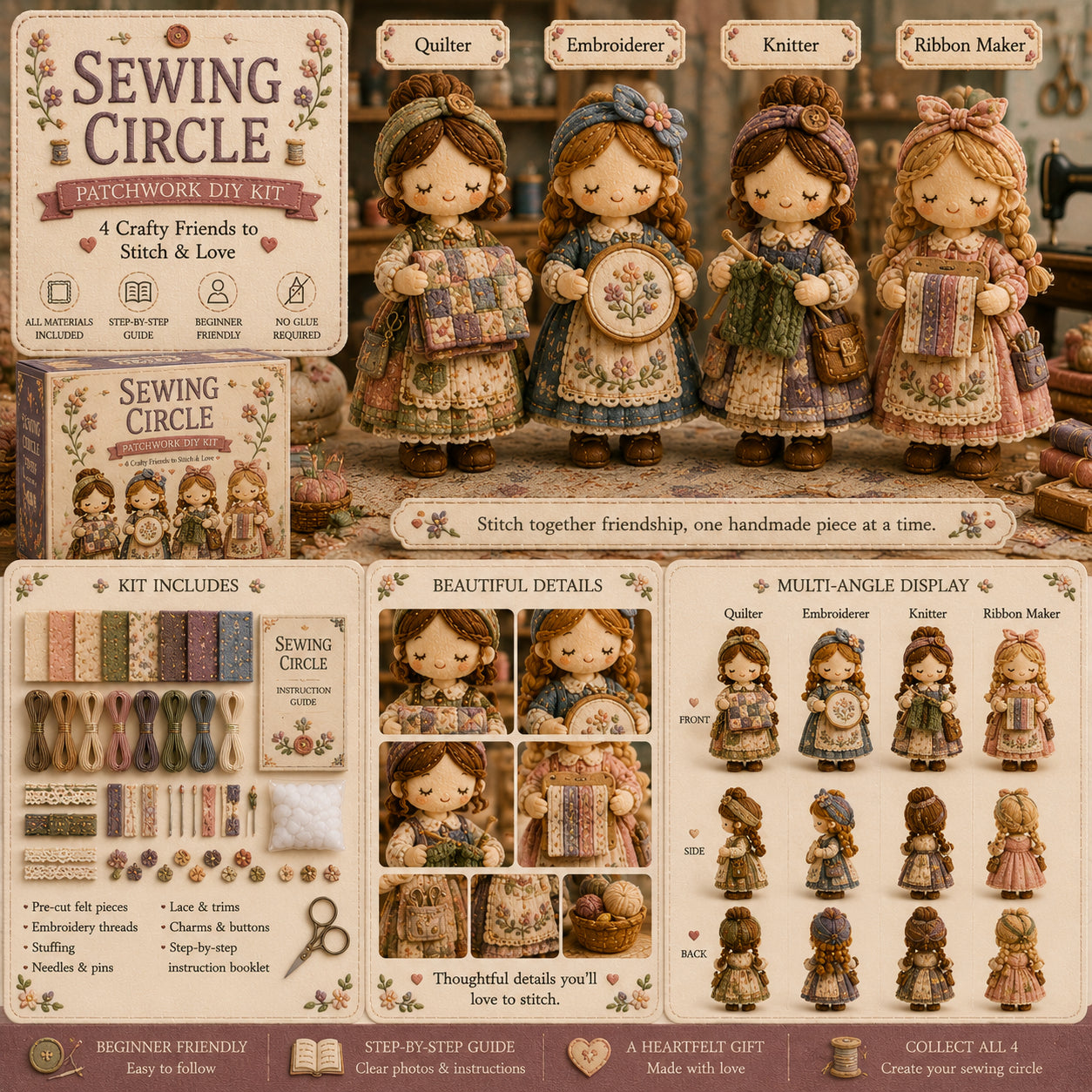 🧵 Tiny Worlds Collection – Patchwork DIY Kit Series