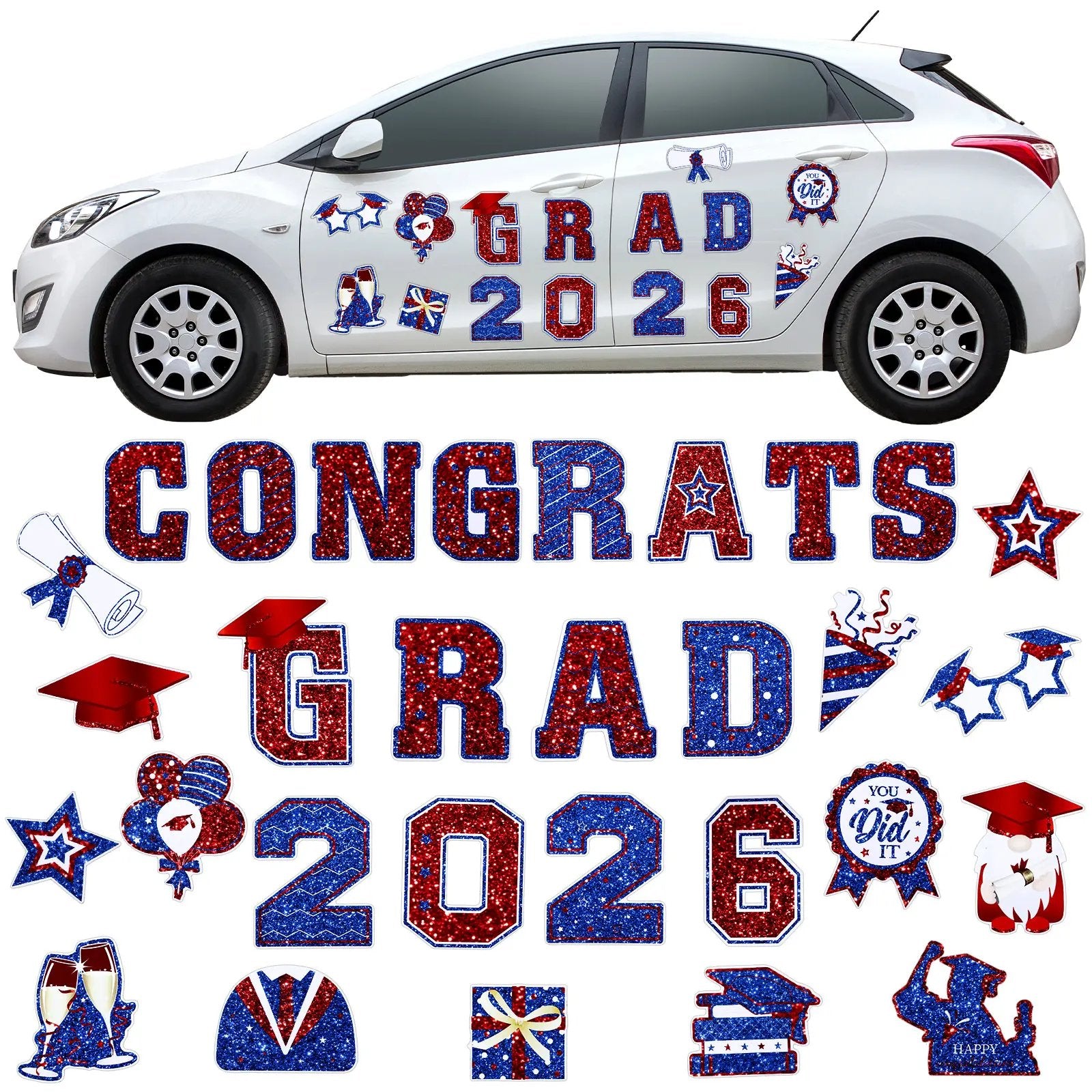 2026 Grad Magnets – 30Pcs Set for Celebration Decor🧲(Cars, Fridges & More)